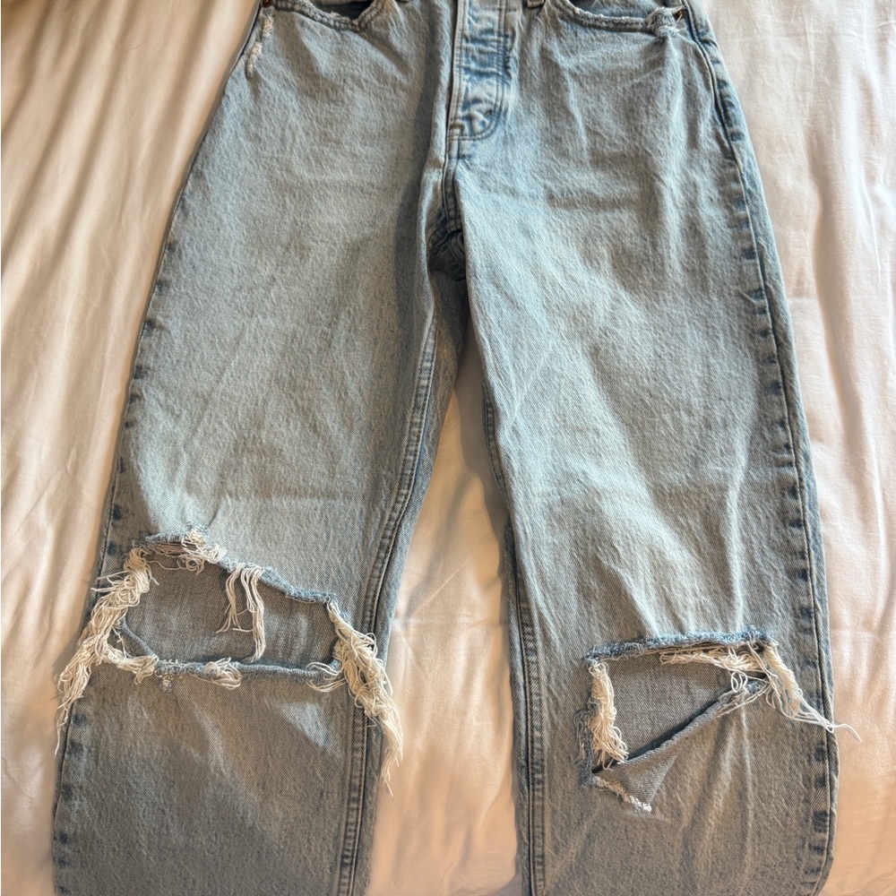 Abercrombie & Fitch Light Blue Ripped Men's Jeans